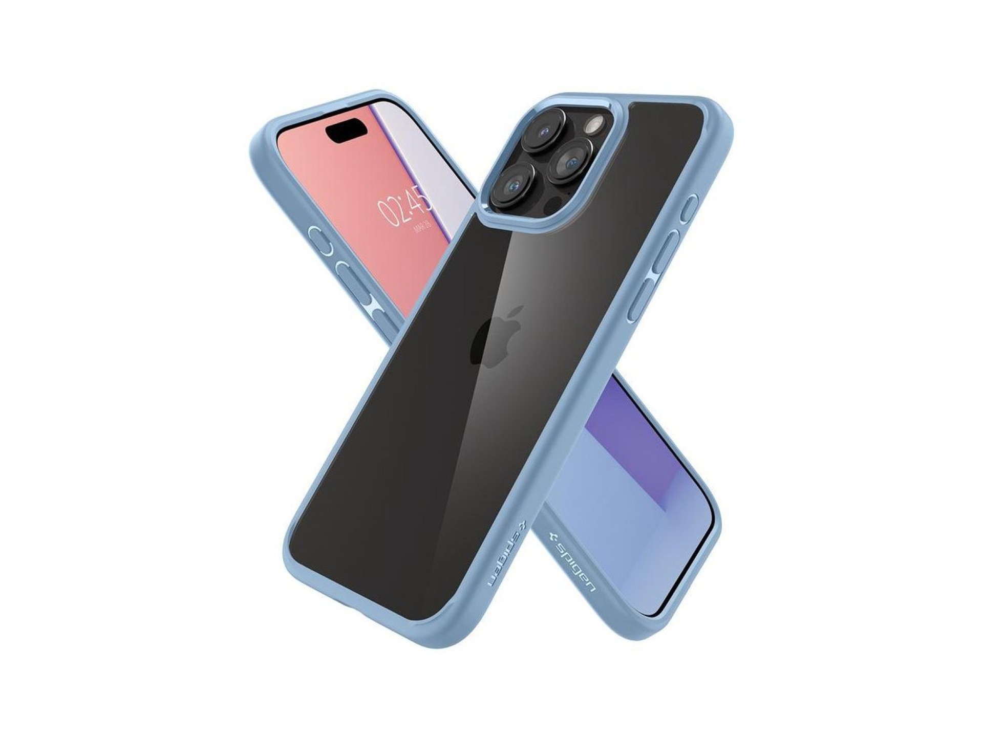 Funda Spigen Crystal Hybrid para iPhone 15 Pro Max - Azul transparente