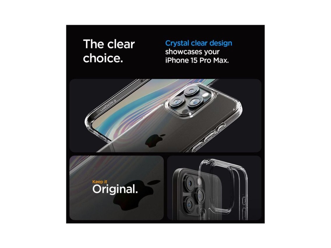 Spigen Crystal Hybrid Case for iPhone 15 Pro Max - Clear