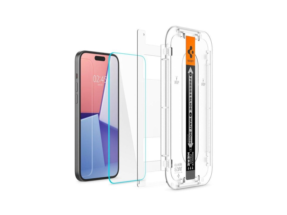 Spigen Glas.tR EZ Fit Película de Vidro Temperado para iPhone 15 Plus / 16 Plus