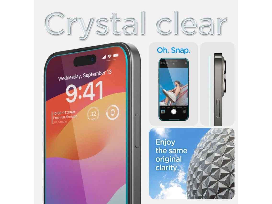 Spigen Glas.tR EZ Fit Película de Vidro Temperado para iPhone 15 Plus / 16 Plus