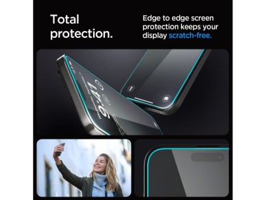 Spigen Glas.tR EZ Fit tempered glass for iPhone 15 Pro Max - 2 pcs. Spigen Glas.tR EZ Fit tempered glass for iPhone 15 Pro Max - 2 pcs.