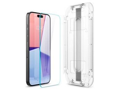 Spigen Glas.tR EZ Fit tempered glass for iPhone 15 Pro Max - 2 pcs. Spigen Glas.tR EZ Fit tempered glass for iPhone 15 Pro Max - 2 pcs.