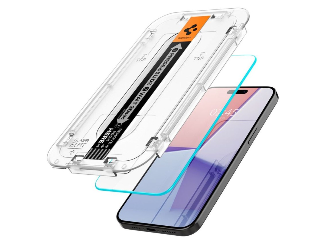 Spigen Glas.tR EZ Fit tempered glass for iPhone 15 Pro Max - 2 pcs.