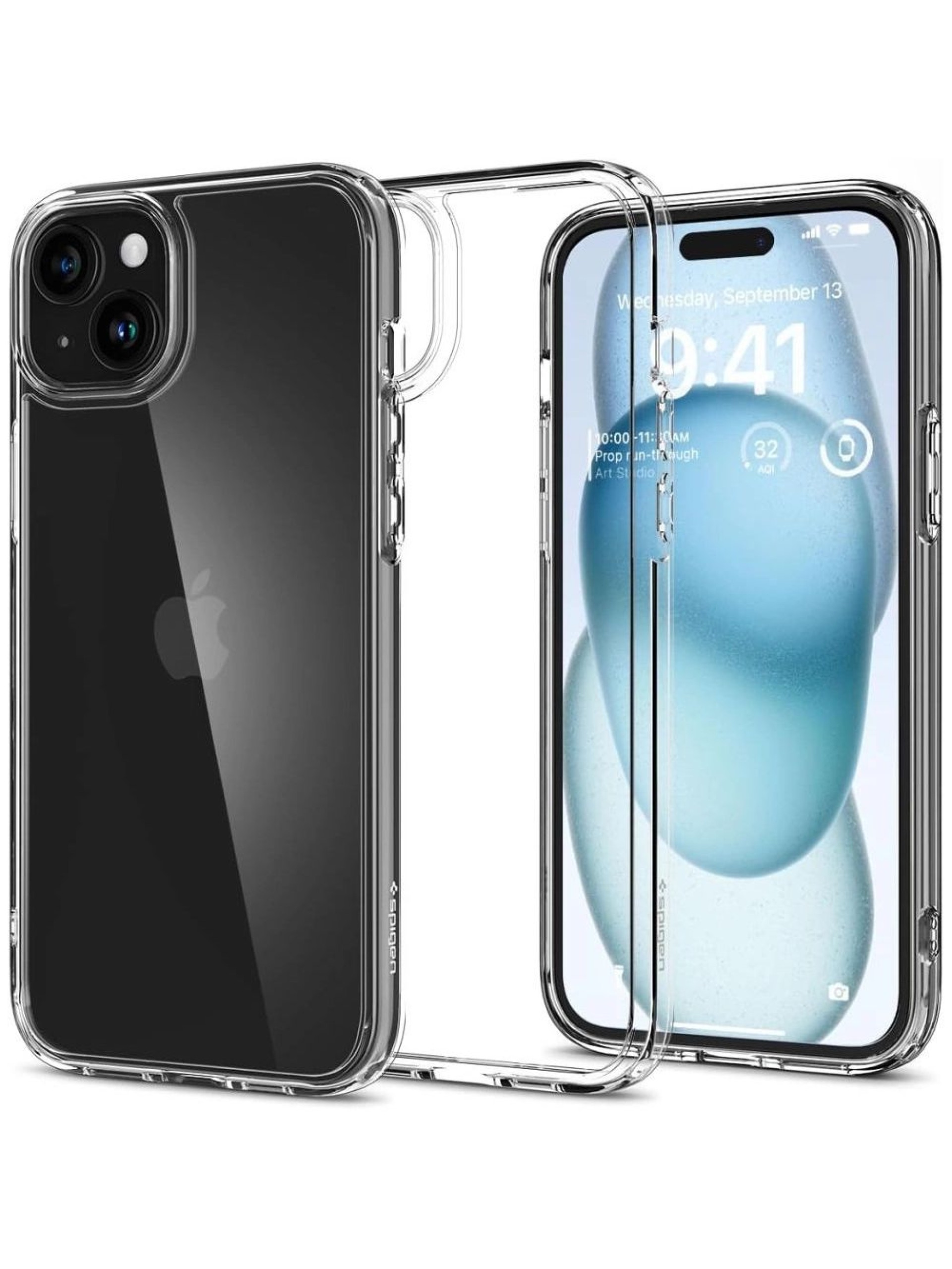 Funda Spigen Ultra Hybrid para iPhone 15 - Transparente