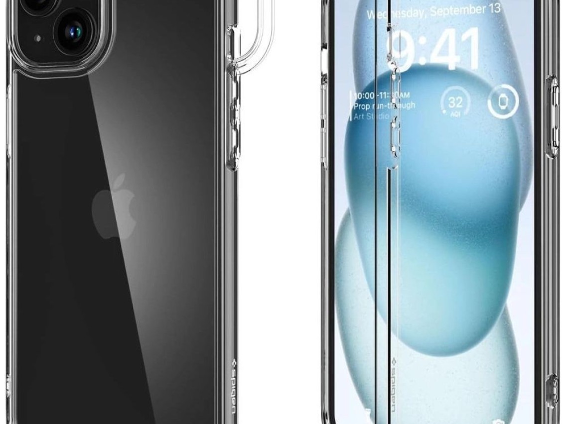 Funda Spigen Ultra Hybrid para iPhone 15 - Transparente