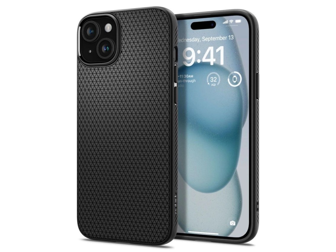 Spigen Liquid Air iPhone 15 Case - Matte Black