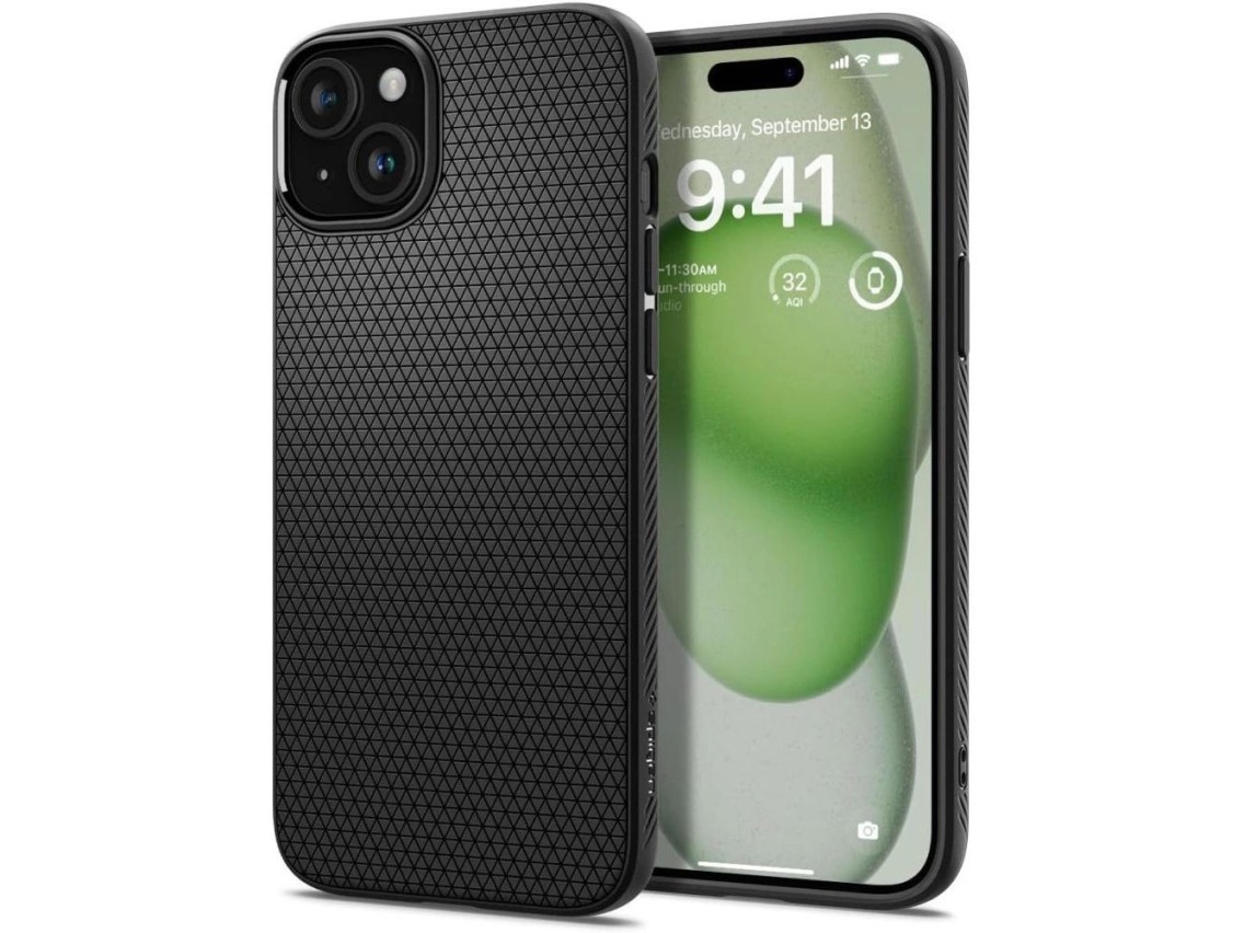 Funda Spigen Liquid Air para iPhone 15 Plus - Negro mate