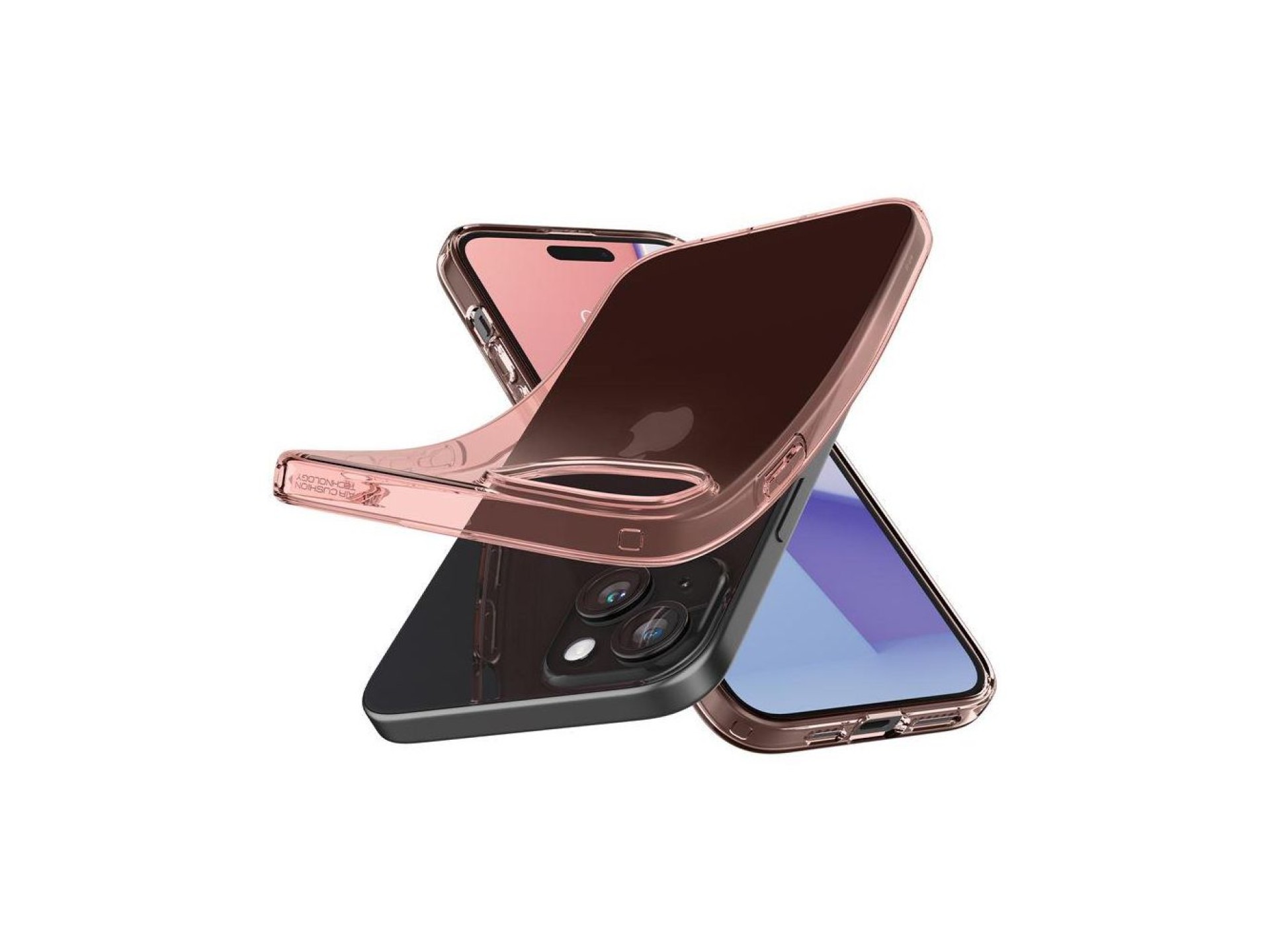 Spigen Crystal Flex iPhone 15 Plus Case - Pink/Transparent