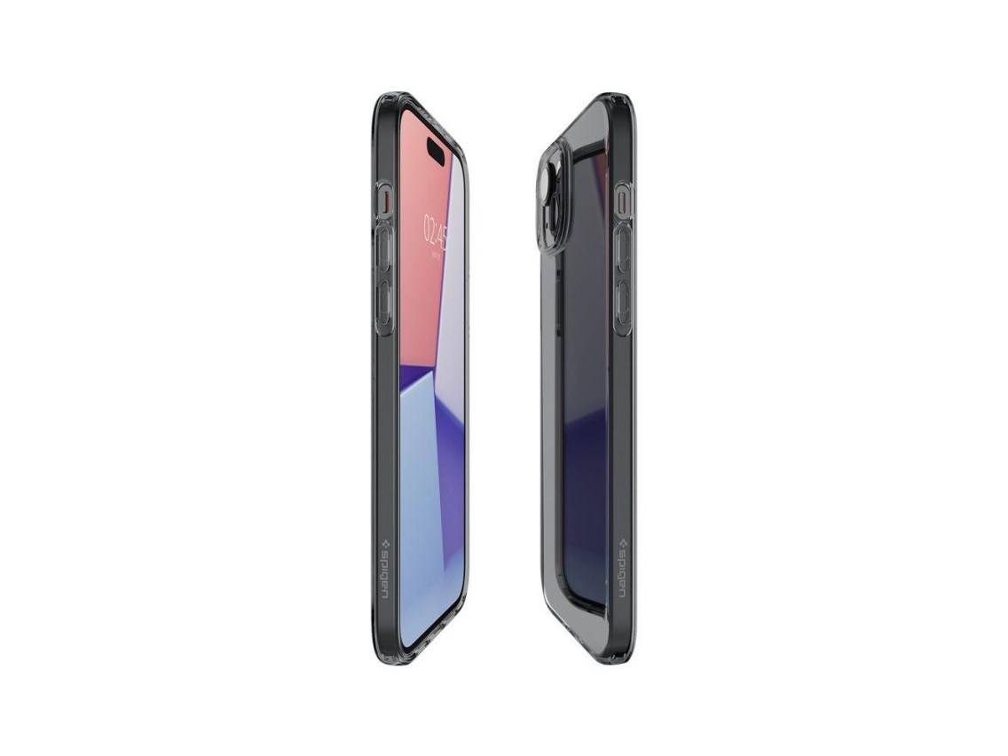 Spigen Crystal Flex iPhone 15 Plus Case - Gray-Transparent