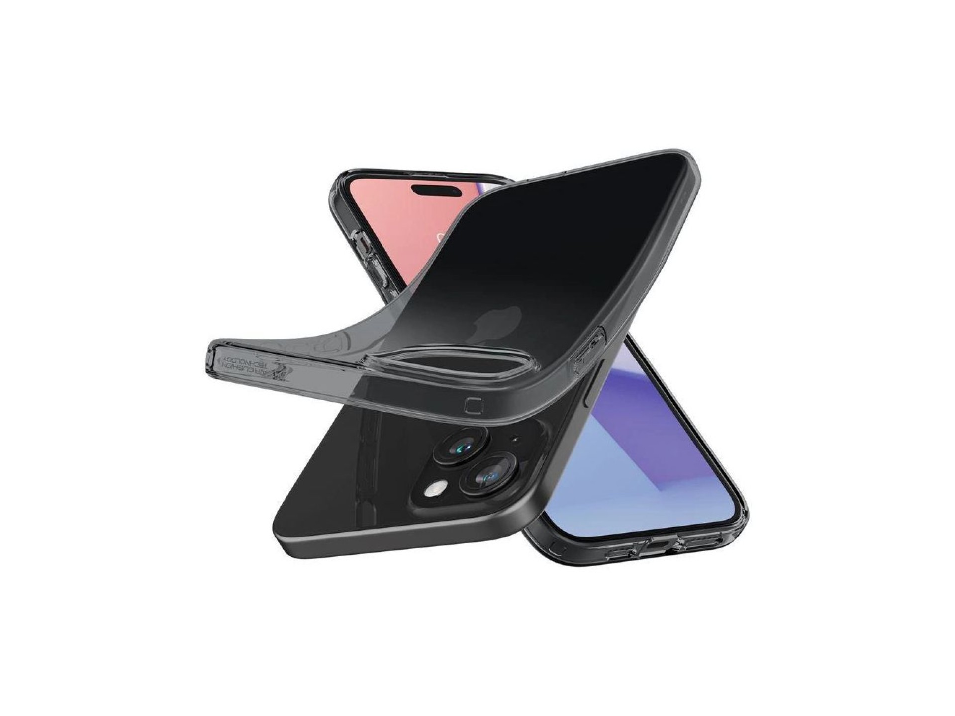 Spigen Crystal Flex iPhone 15 Plus Case - Gray-Transparent
