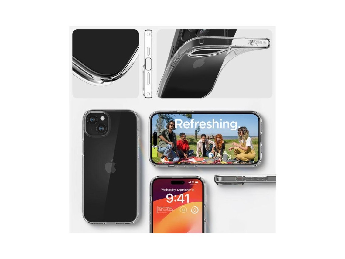 Capa Spigen Crystal Flex para iPhone 15 Plus - Transparente