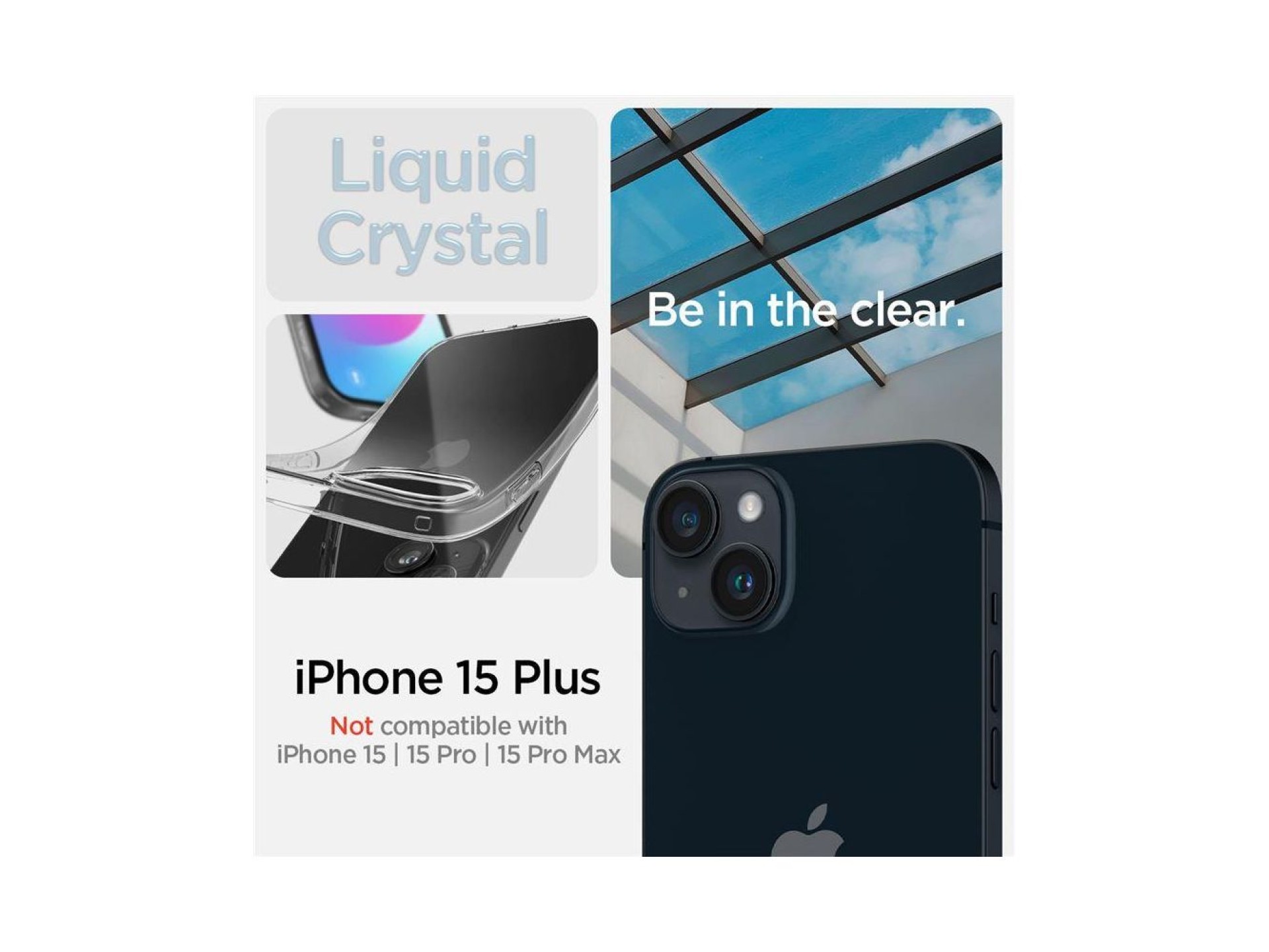 Capa Spigen Crystal Flex para iPhone 15 Plus - Transparente