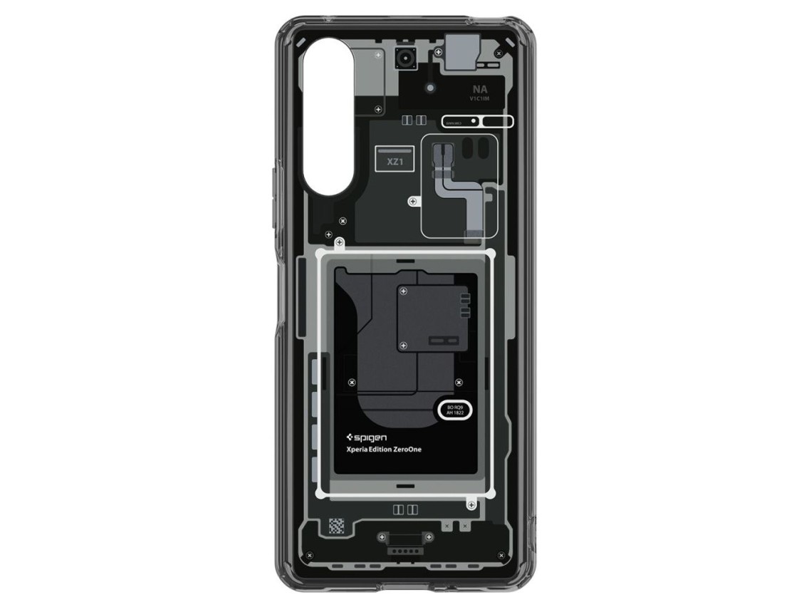 Spigen Ultra Hybrid Case for Sony Xperia 10 V - Dark Gray (Zero One Pattern)