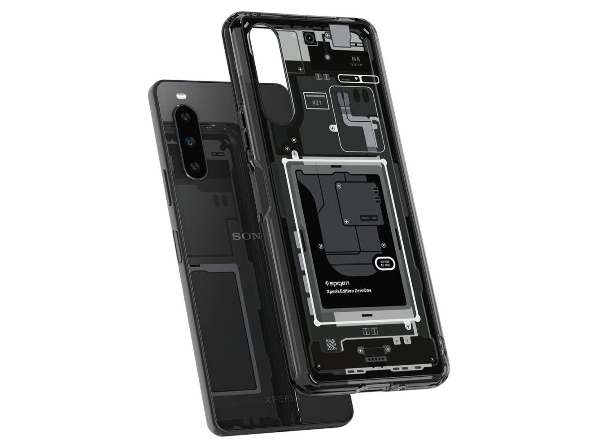 Spigen Ultra Hybrid Case for Sony Xperia 10 V - Dark Gray (Zero One Pattern)