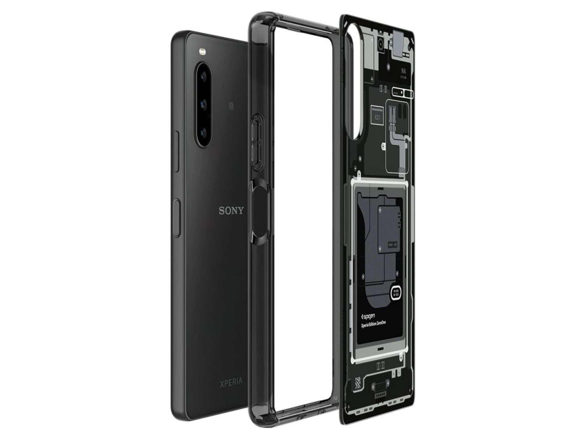 Spigen Ultra Hybrid Case for Sony Xperia 10 V - Dark Gray (Zero One Pattern)