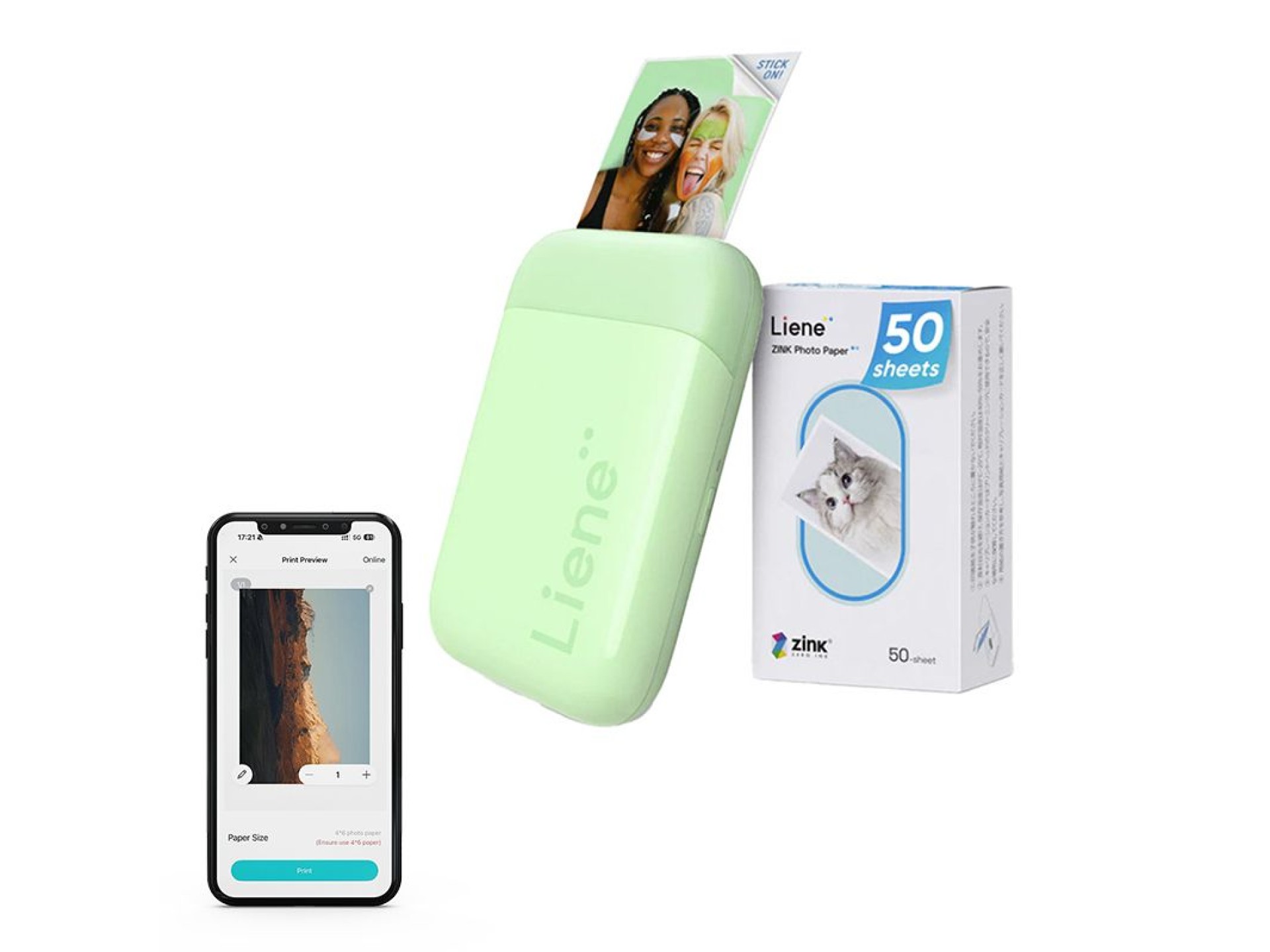 Impressora fotográfica portátil Liene Pearl 2x3