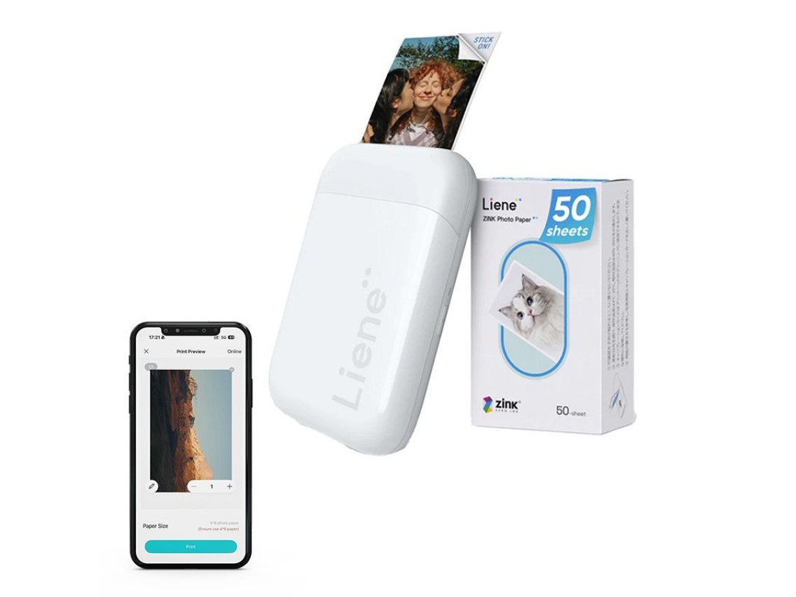Impressora fotográfica portátil Liene Pearl 2x3" (branca)