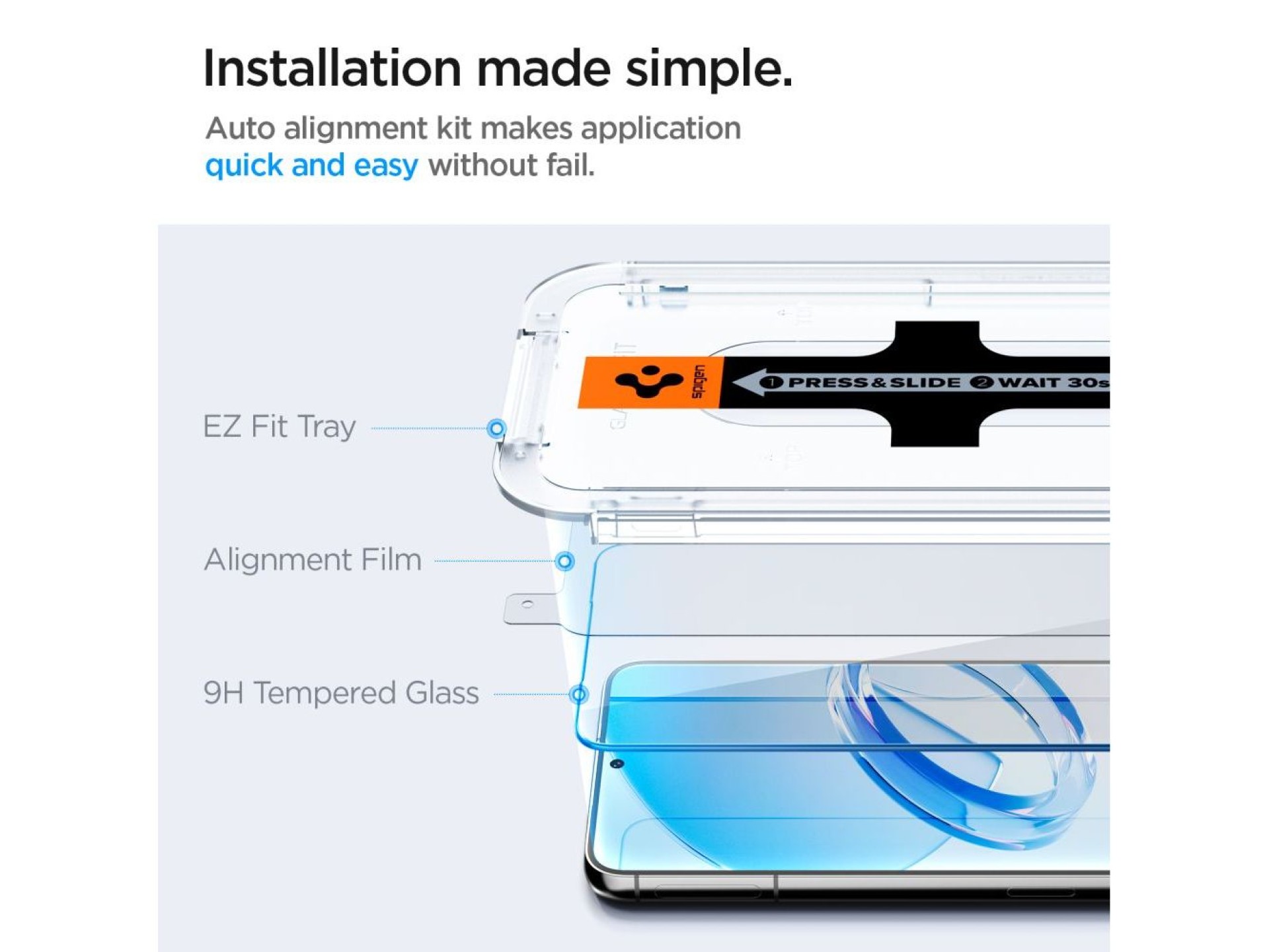 Spigen Glas.tR EZ Fit Película de Vidro Temperado para Samsung Galaxy S23 - 2 unidades.