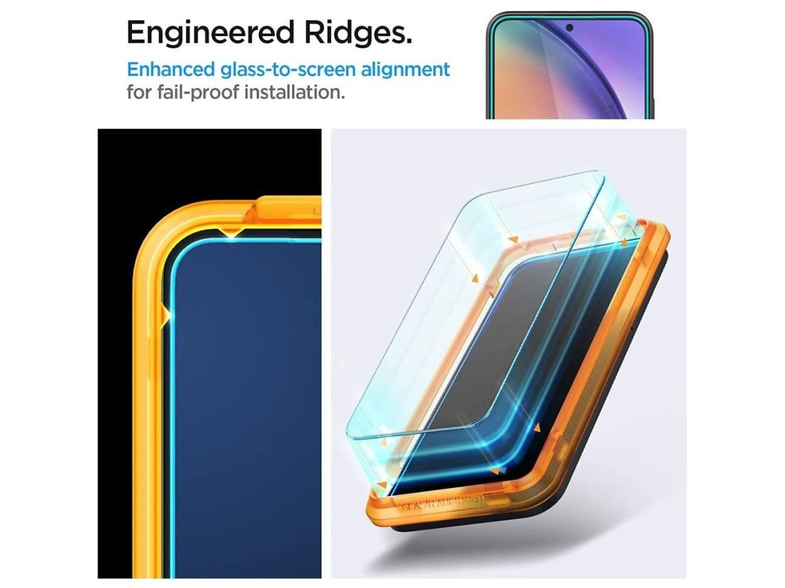 Película de vidro temperado Spigen ALM Glas.tR para Samsung Galaxy A54 5G - 2 unidades.