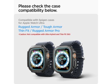 Spigen Glas.tR EZ Fit pel�cula de vidro temperado para Apple Watch Ultra / Ultra 2 (49 mm) - 2 unida