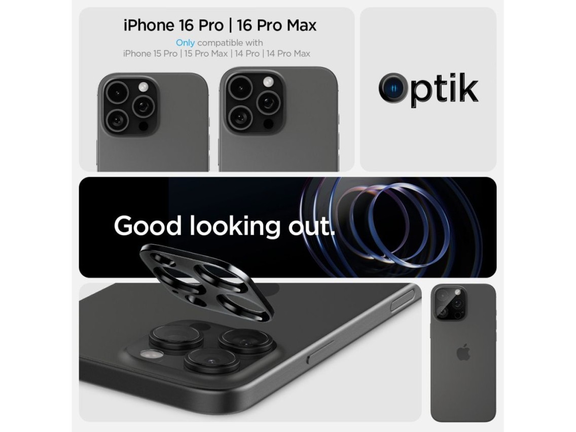Spigen Optik.tR Camera Protector for iPhone 14 Pro / Pro Max / 15 Pro / Pro Max / 16 Pro / Pro Max -