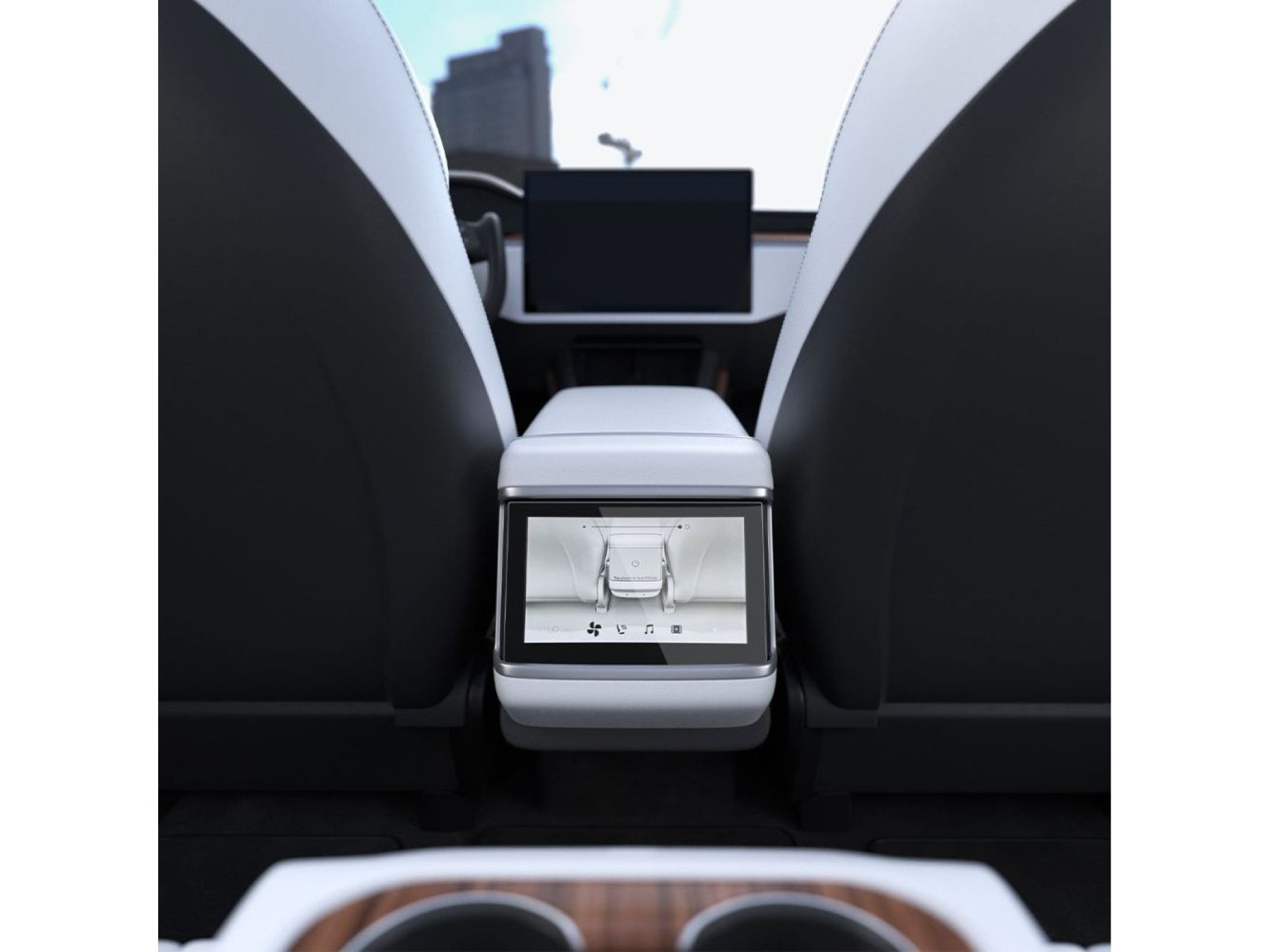 Película de vidro temperado Spigen Glas.tR Slim para Tesla Model X 2022 / Model S 2021 - Preta