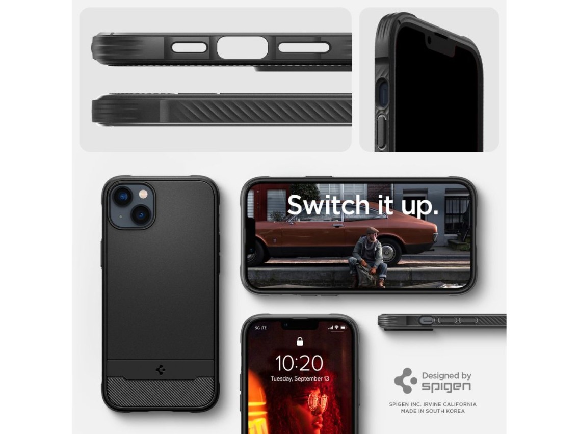 Funda Spigen Rugged Armor Mag Case con MagSafe para iPhone 14 - Negro mate