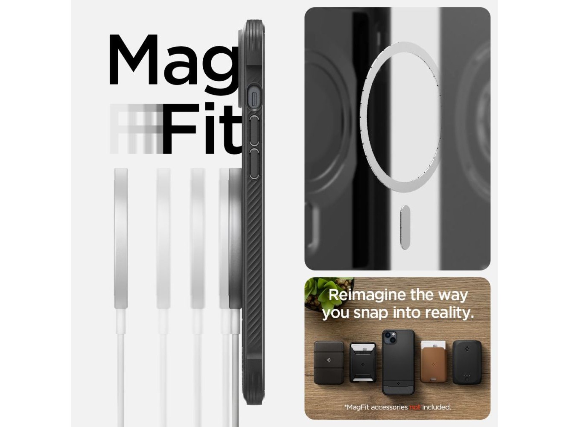 Funda Spigen Rugged Armor Mag Case con MagSafe para iPhone 14 - Negro mate