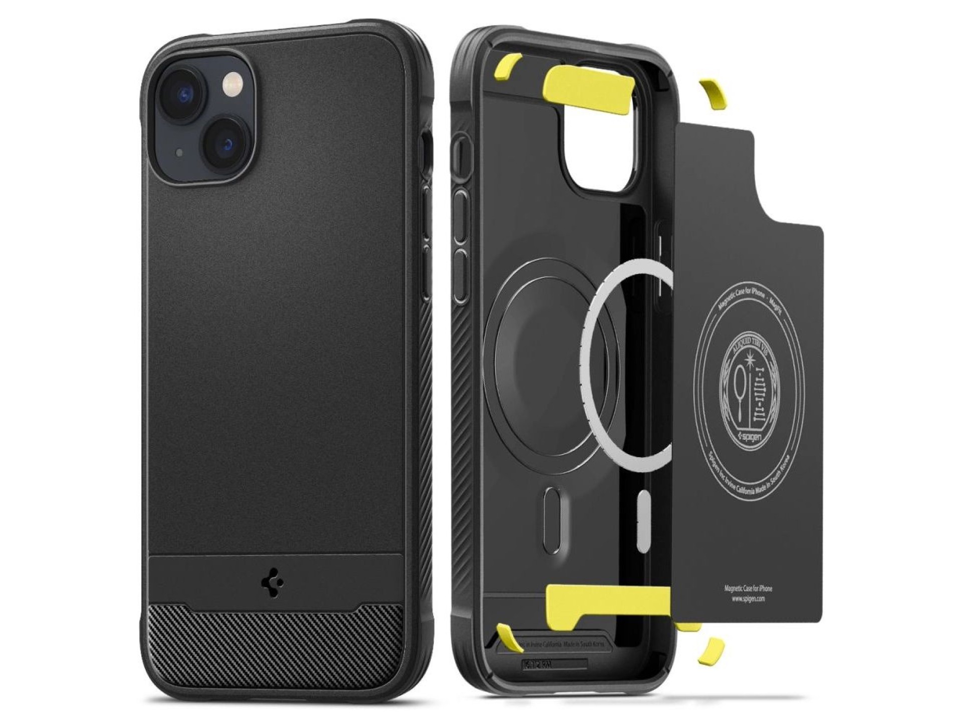Funda Spigen Rugged Armor Mag Case con MagSafe para iPhone 14 - Negro mate