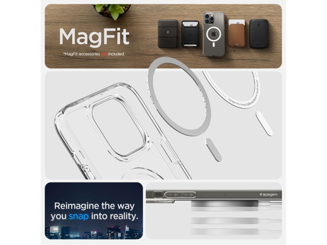 Capa Spigen Ultra Hybrid Mag com MagSafe para iPhone 14 Pro - Transparente/Branca