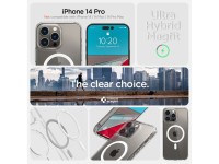 Capa Spigen Ultra Hybrid Mag com MagSafe para iPhone 14 Pro - Transparente/Branca Capa Spigen Ultra Hybrid Mag com MagSafe para iPhone 14 Pro - Transparente/Branca