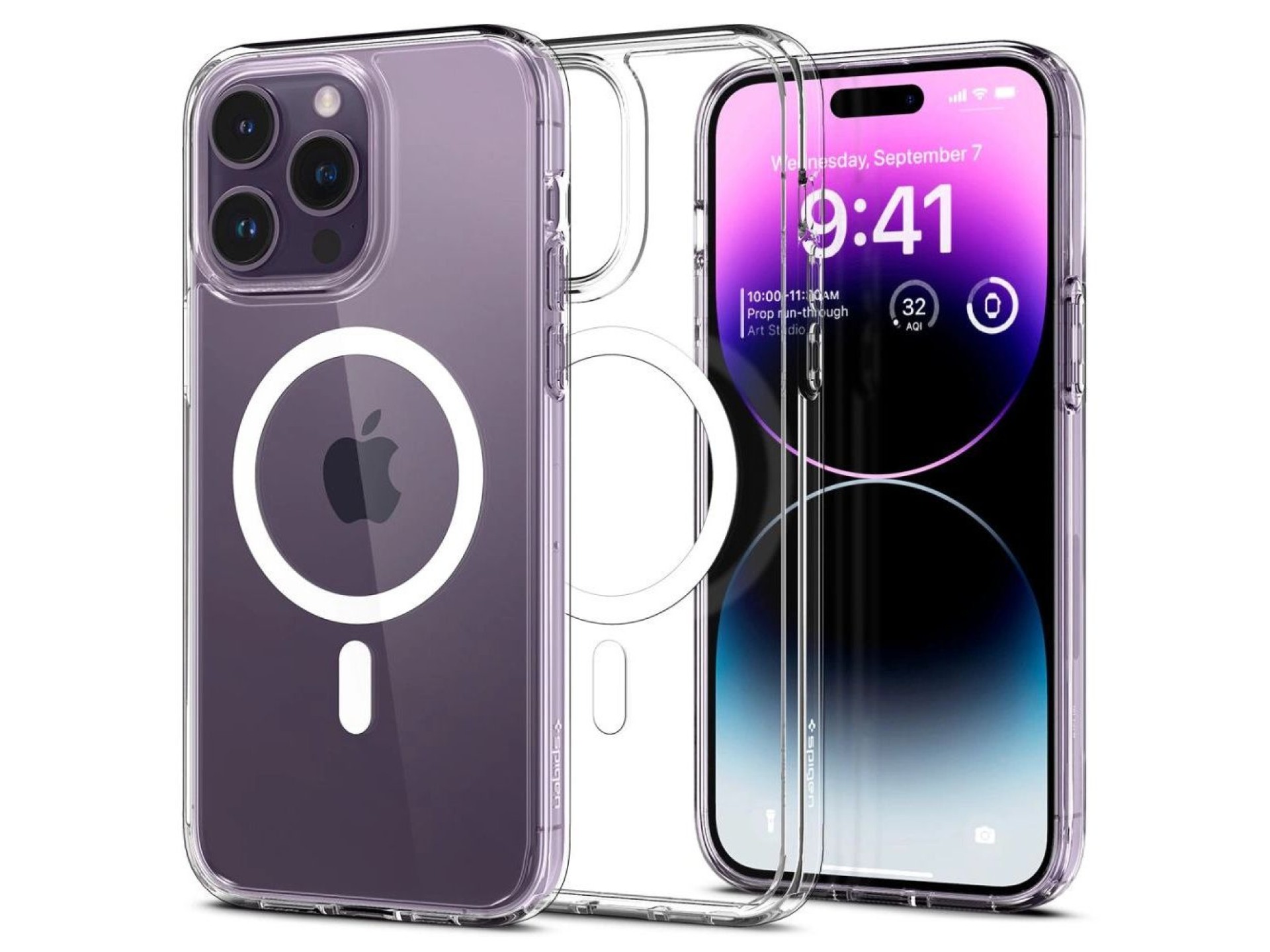 Capa Spigen Ultra Hybrid Mag com MagSafe para iPhone 14 Pro - Transparente/Branca
