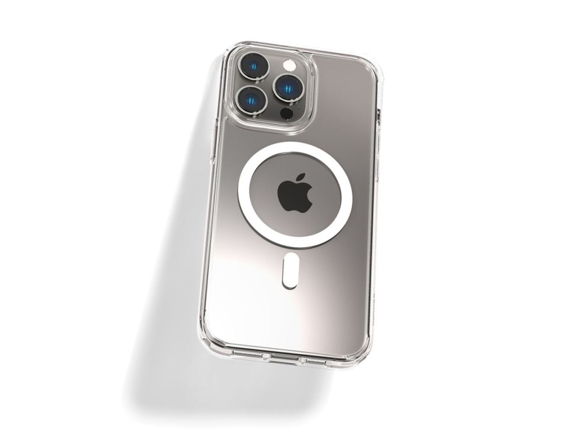 Capa Spigen Ultra Hybrid Mag com MagSafe para iPhone 14 Pro - Transparente/Branca