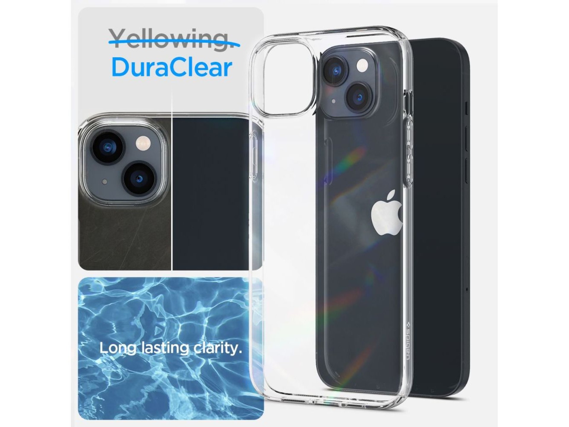 Capa Spigen Crystal e conjunto de película de vidro temperado para iPhone 14 Plus - Transparente