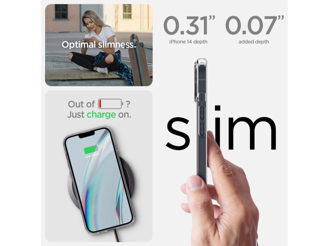 Capa Spigen Crystal e conjunto de película de vidro temperado para iPhone 14 Plus - Transparente
