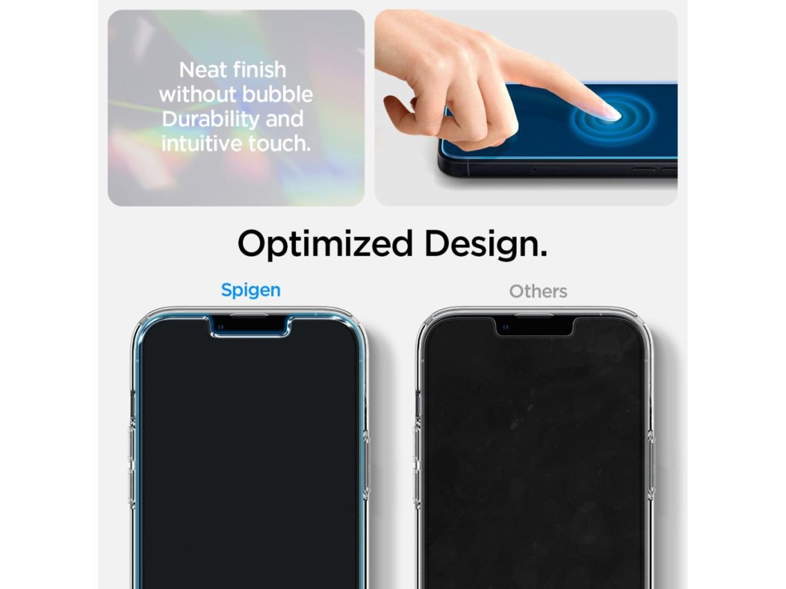 Capa Spigen Crystal e conjunto de película de vidro temperado para iPhone 14 Plus - Transparente