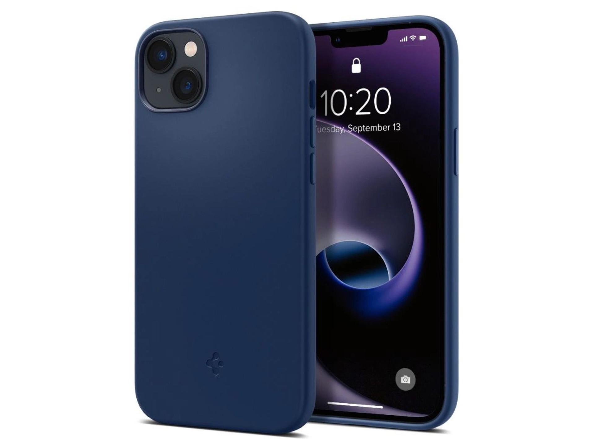 Funda Spigen Silicone Fit Mag con MagSafe para iPhone 14 Plus - Azul