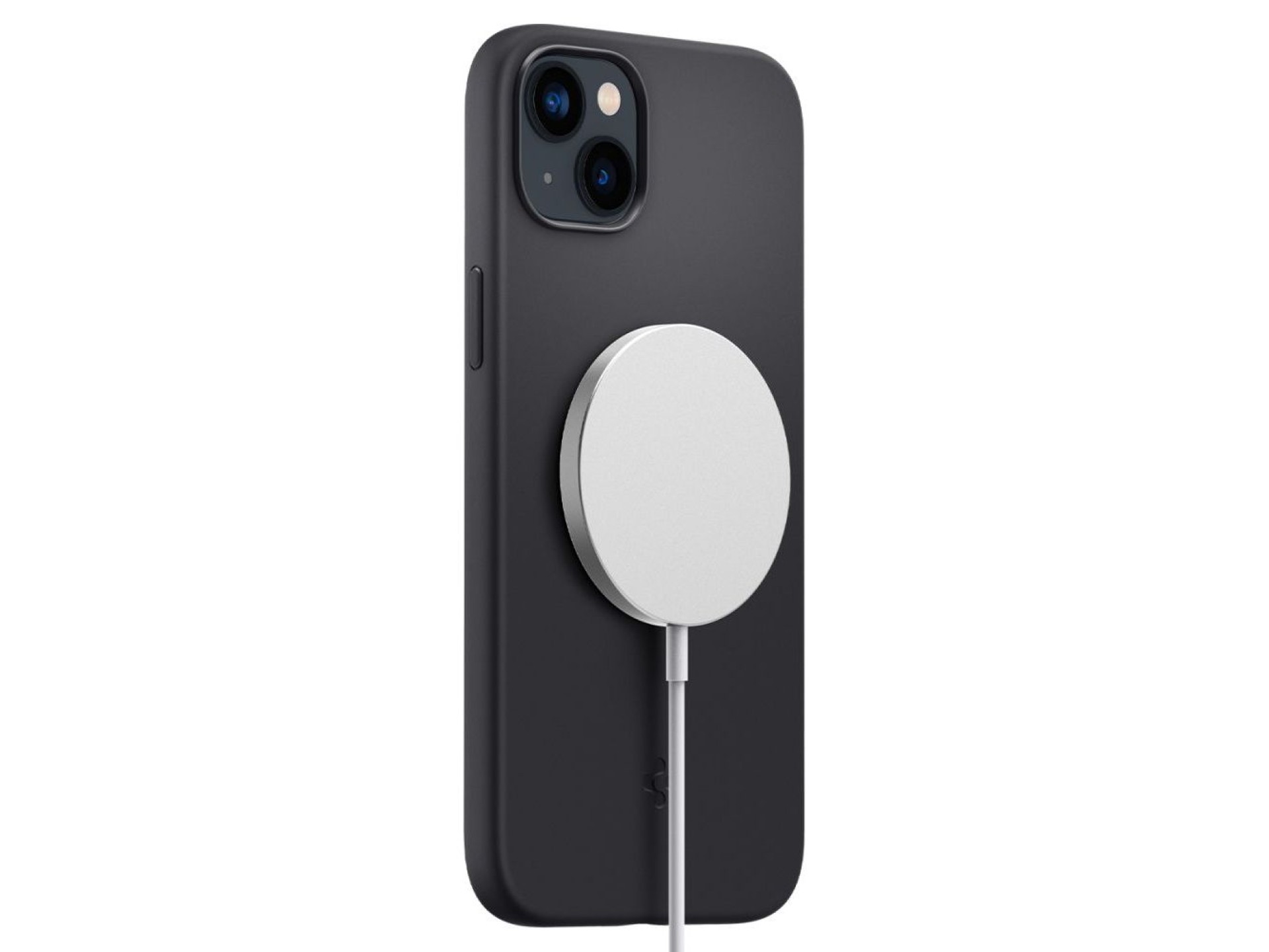Spigen Silicone Fit Mag Case with MagSafe for iPhone 14 Plus - Black