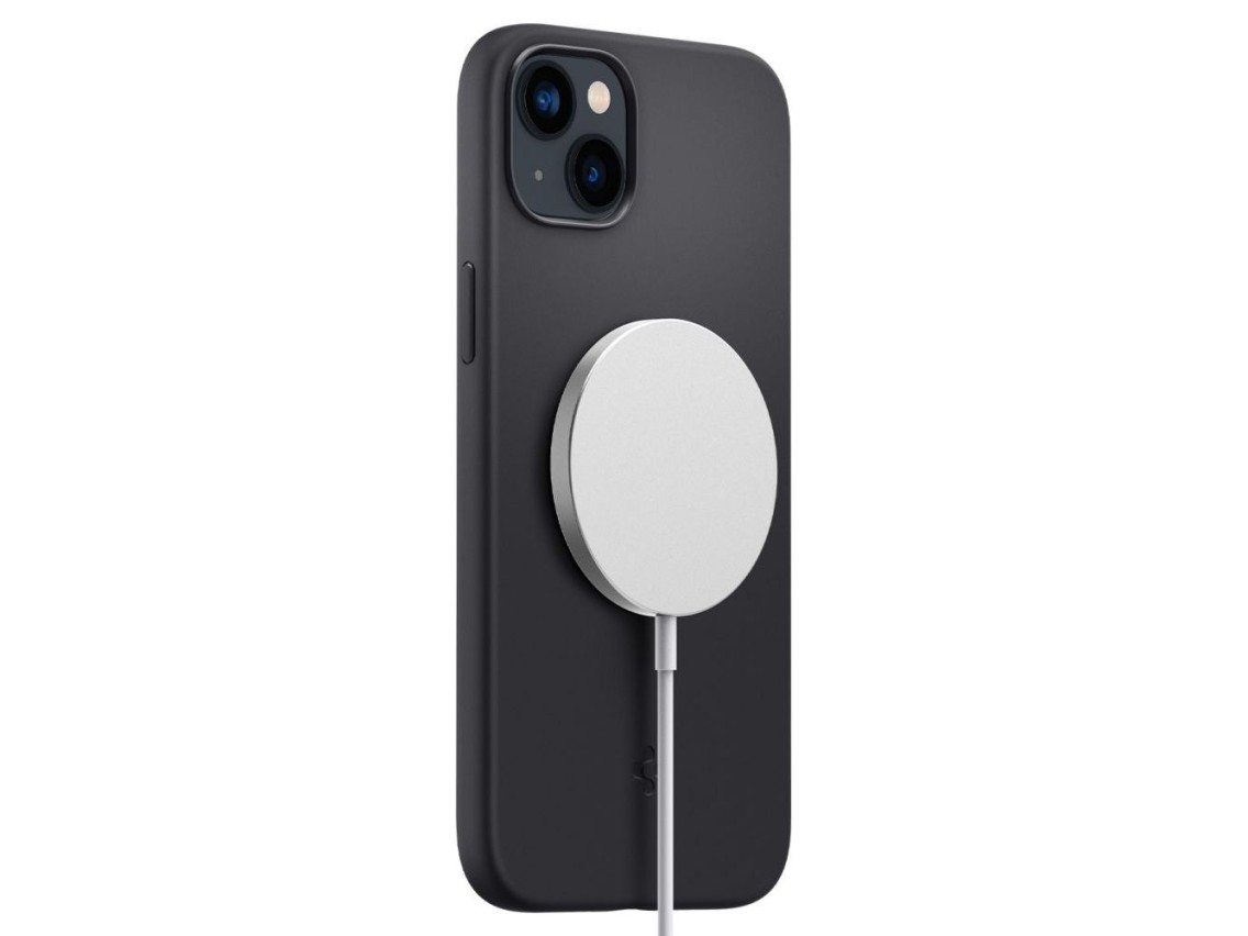 Spigen Silicone Fit Mag Case with MagSafe for iPhone 14 Plus - Black