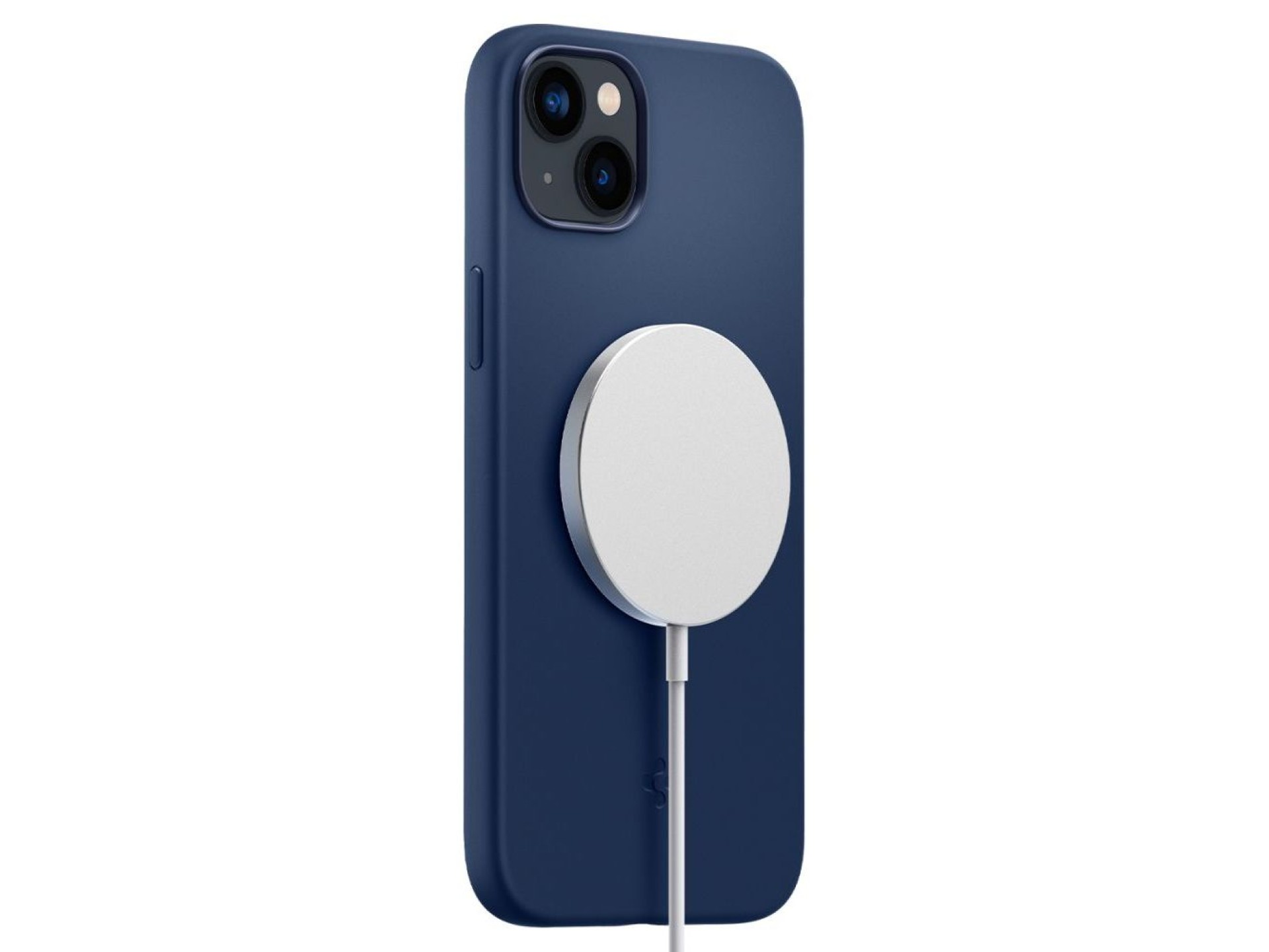 Funda Spigen Silicone Fit Mag con MagSafe para iPhone 14 Plus - Azul