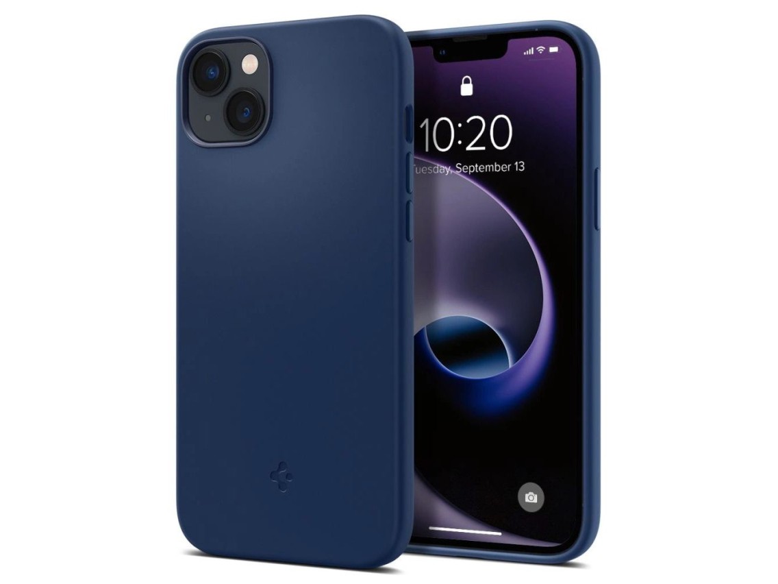 Funda Spigen Silicone Fit Mag con MagSafe para iPhone 14 Plus - Azul