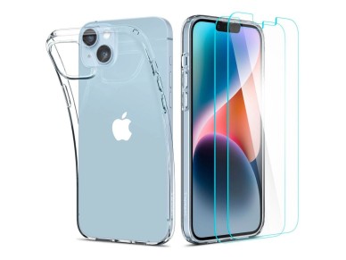 Funda Spigen Crystal y protector de pantalla de vidrio templado para iPhone 14 Plus - Transparente Funda Spigen Crystal y protector de pantalla de vidrio templado para iPhone 14 Plus - Transparente