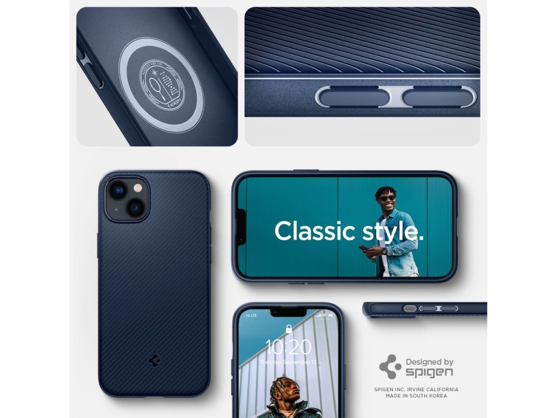 Capa Spigen Mag Armor para iPhone 14 Plus - Azul