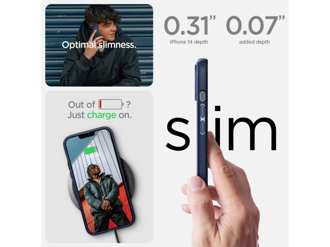 Capa Spigen Mag Armor para iPhone 14 Plus - Azul