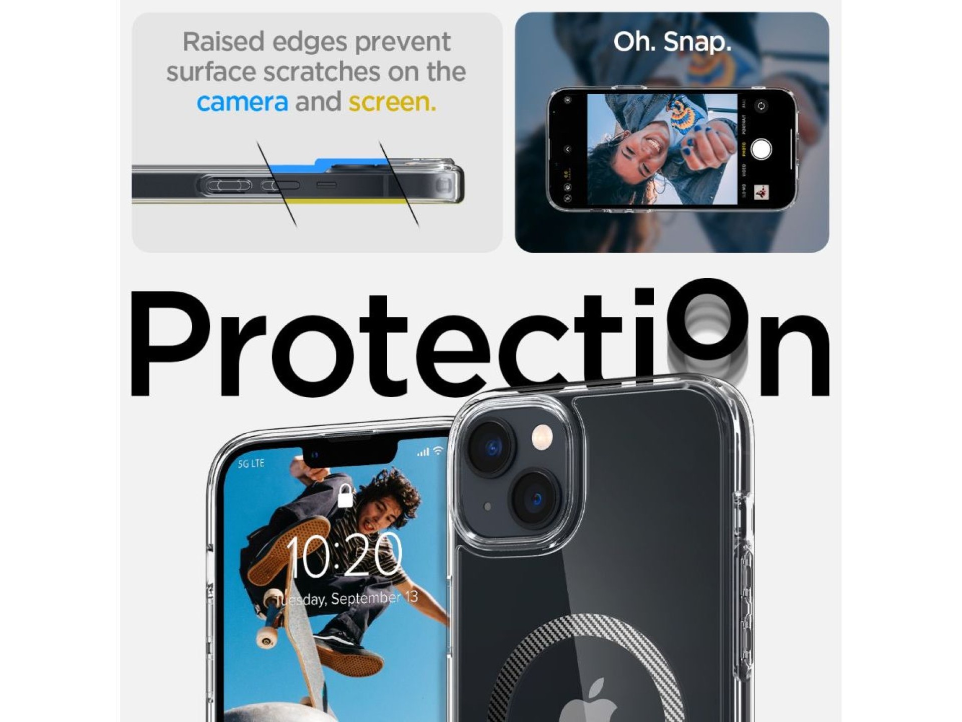 Capa Spigen Ultra Hybrid Mag com MagSafe para iPhone 14 Plus - Cinza Transparente
