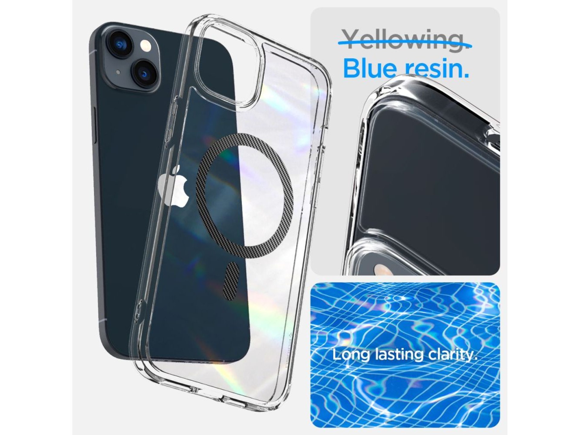 Capa Spigen Ultra Hybrid Mag com MagSafe para iPhone 14 Plus - Cinza Transparente
