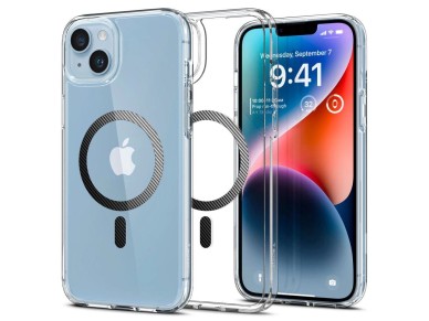 Capa Spigen Ultra Hybrid Mag com MagSafe para iPhone 14 Plus - Cinza Transparente Capa Spigen Ultra Hybrid Mag com MagSafe para iPhone 14 Plus - Cinza Transparente