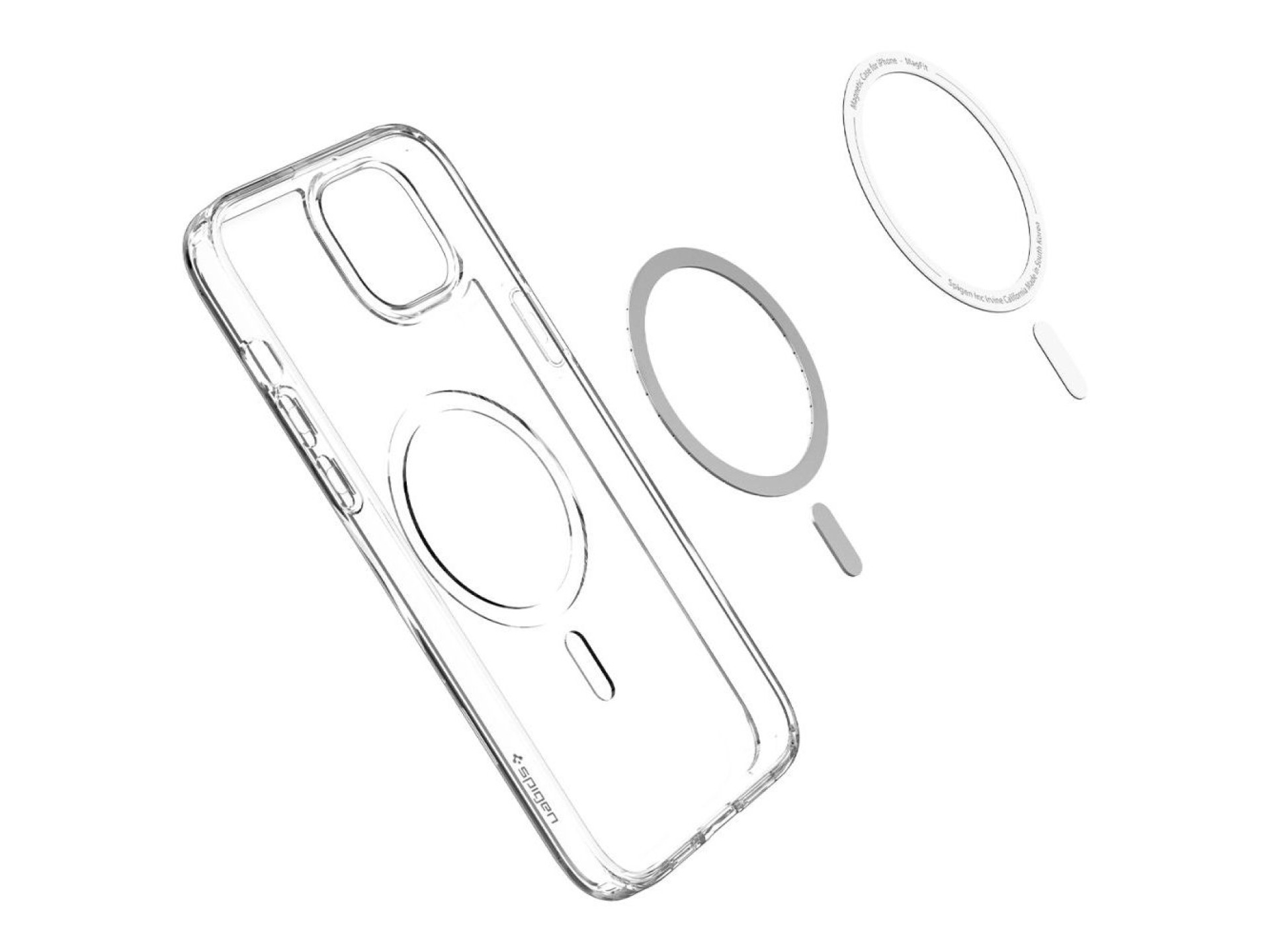 Capa Spigen Ultra Hybrid Mag com MagSafe para iPhone 14 Plus - Cinza Transparente