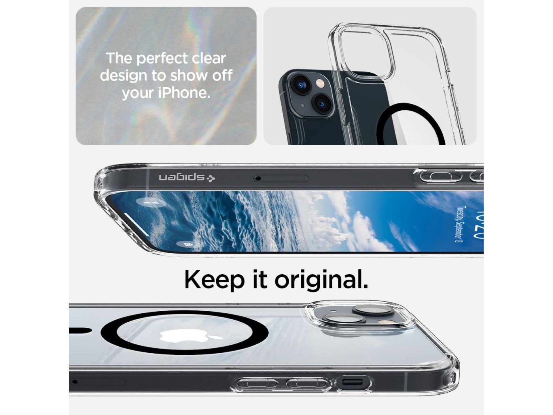 Spigen Ultra Hybrid Mag Case with MagSafe for iPhone 14 Plus - Clear Black