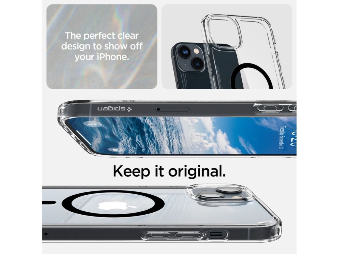 Spigen Ultra Hybrid Mag Case with MagSafe for iPhone 14 Plus - Clear Black